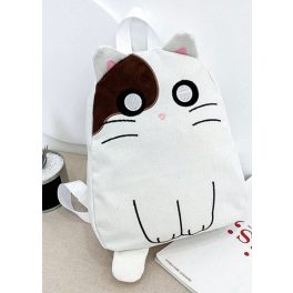 Fehér cicás hátizsák aranyos macskapofi dizájnnal – Doromboló Webshop