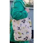 Kézműves cicás vászontáska 36x42 cm méretben