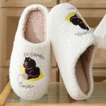 női mamusz cicás mintával, csúszásmentes talppal