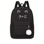 Fekete hátizsák cica fejjel