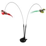 Interaktív macskajáték madarakkal – dupla rudas tollas szett