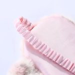 Rózsaszín hátú szürke cicás szemmaszk – részletgazdag kényelmes kiegészítő