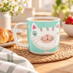 Cicás porcelán bögre 370 ml közelről