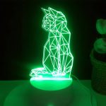 Macskás dekor lámpa több színű LED fénnyel – különleges ajándék ötlet cicarajongóknak