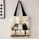 három cicás vászontáska – aranyos macskás bevásárlótáska