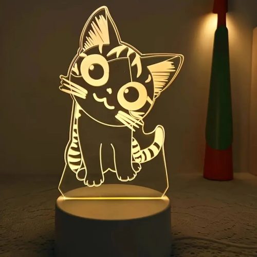 Macskás éjjeli lámpa – USB-s cica fény otthoni dekorációhoz és esti hangulathoz