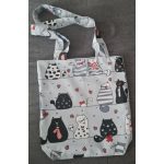 macskás vászontáska bevásárláshoz