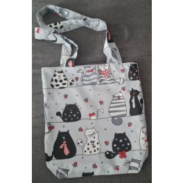 macskás vászontáska bevásárláshoz