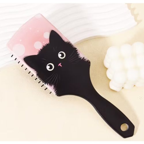 Cicás hajkefe aranyos macska formával