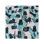 fekete cicás takaróhuzat 140×200 cm méretben