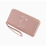 Rózsaszín női pénztárca finom cicás mintával