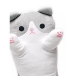 Fehér óriás cica alakú párna ajándék macskabarátoknak