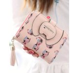 macskás női pénztárca rózsaszín színben