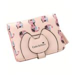 rózsaszín cicás pénztárca kártyatartó rekeszekkel