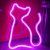 Rózsaszín fényű, macska alakú LED neon lámpa