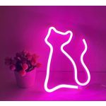 Cicás neonhatású falilámpa rózsaszín fénnyel – modern lakásdekor