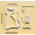 Falra akasztható macskás LED neon dekor – rózsaszín kontúrfény