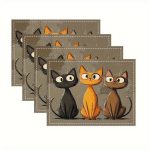 4 db-os cicás tányéralátét szett vászonból