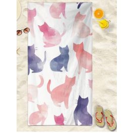  Macskás strandtörölköző – gyorsan száradó mikroszálas törölköző