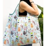 Cicás mintás bevásárló táska vállpánttal – strapabíró, újrahasznosítható vászontáska mindennapi használatra