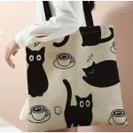 Stílusos macskás vászontáska