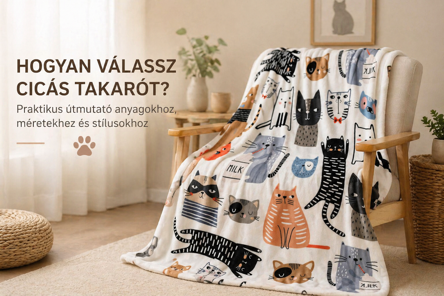 Hogyan válassz cicás takarót? – anyagok, méretek és tippek